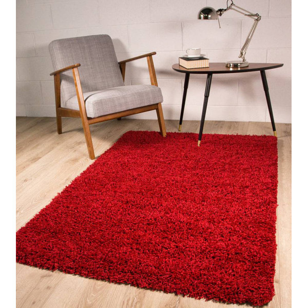 Marlow Home Co. Lyon Shaggy Wine Rug Wayfair.co.uk
